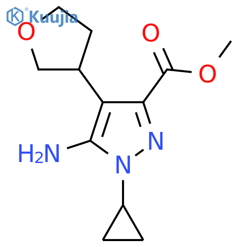 methyl 5-amino-1-cyclopropyl-4-(oxolan-3-yl)-1H-pyrazole-3-carboxylate structure