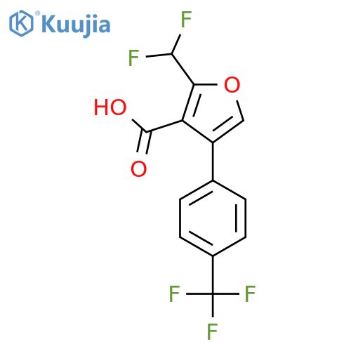 2-(Difluoromethyl)-4-[4-(trifluoromethyl)phenyl]furan-3-carboxylic acid structure