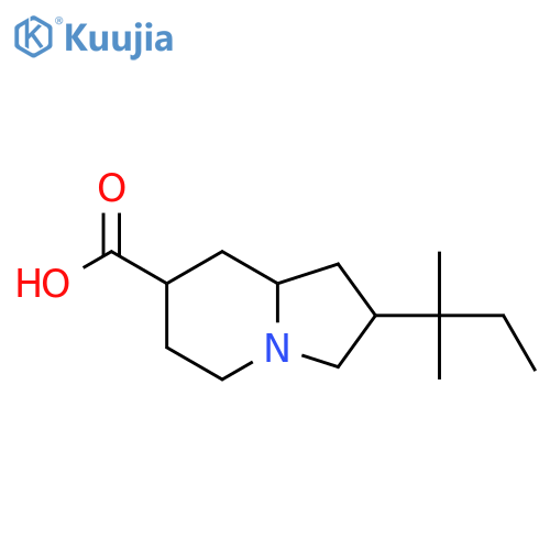 2-(2-methylbutan-2-yl)-octahydroindolizine-7-carboxylic acid structure