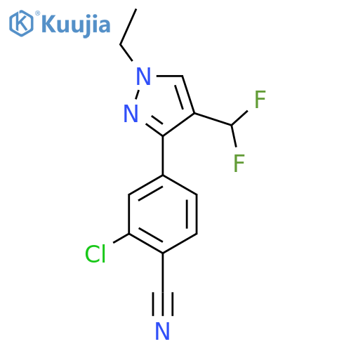 2-chloro-4-[4-(difluoromethyl)-1-ethyl-1H-pyrazol-3-yl]benzonitrile structure