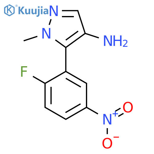 1H-Pyrazol-4-amine, 5-(2-fluoro-5-nitrophenyl)-1-methyl- structure