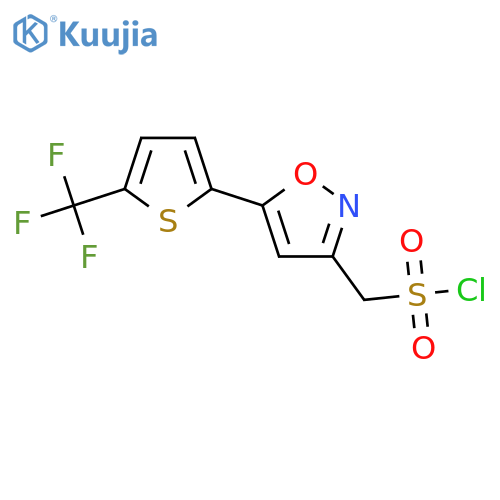 {5-5-(trifluoromethyl)thiophen-2-yl-1,2-oxazol-3-yl}methanesulfonyl chloride structure