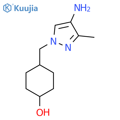 4-(4-amino-3-methyl-1H-pyrazol-1-yl)methylcyclohexan-1-ol structure