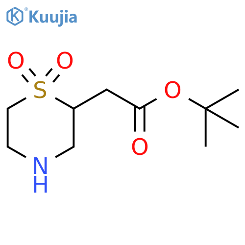 Tert-butyl 2-(1,1-dioxo-1lambda6-thiomorpholin-2-yl)acetate structure