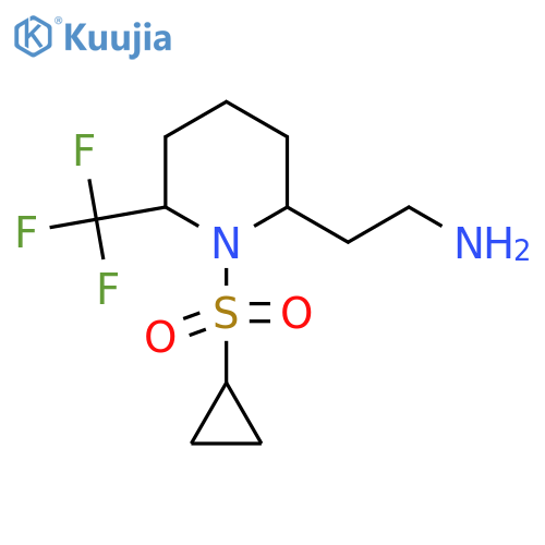 2-[1-(Cyclopropanesulfonyl)-6-(trifluoromethyl)piperidin-2-yl]ethan-1-amine structure