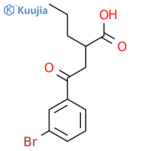 2-[2-(3-Bromophenyl)-2-oxoethyl]pentanoic acid structure