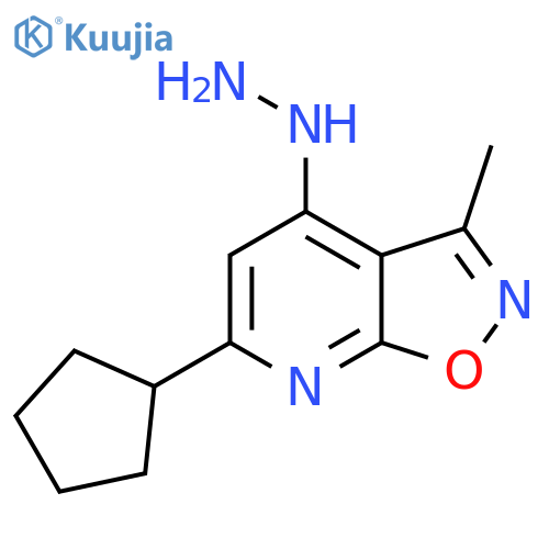 6-cyclopentyl-4-hydrazinyl-3-methyl-1,2oxazolo5,4-bpyridine structure