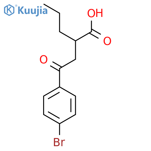 2-[2-(4-Bromophenyl)-2-oxoethyl]pentanoic acid structure