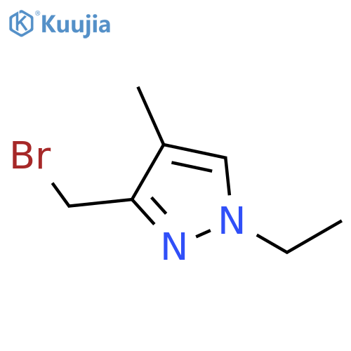 1H-Pyrazole, 3-(bromomethyl)-1-ethyl-4-methyl- structure