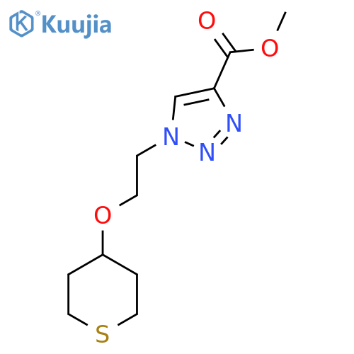 methyl 1-[2-(thian-4-yloxy)ethyl]-1H-1,2,3-triazole-4-carboxylate structure