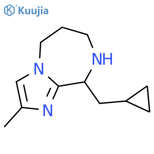 9-(cyclopropylmethyl)-2-methyl-5H,6H,7H,8H,9H-imidazo[1,2-a][1,4]diazepine structure
