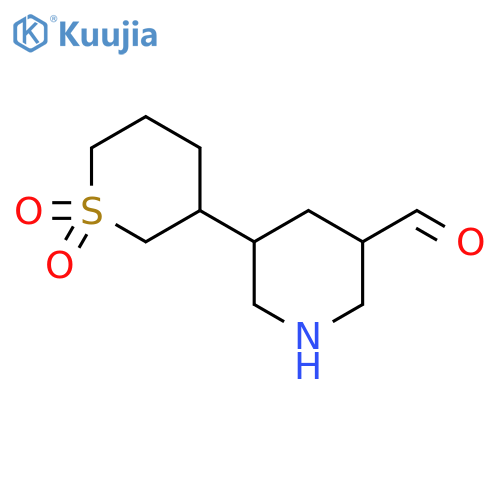 5-(1,1-Dioxo-1lambda6-thian-3-yl)piperidine-3-carbaldehyde structure