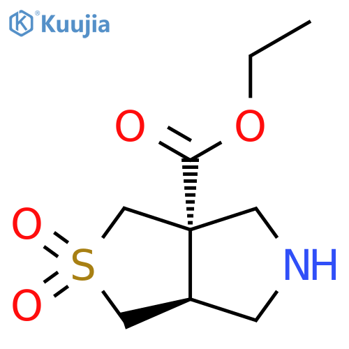 rac-ethyl (3aR,6aS)-2,2-dioxo-hexahydro-1H-2lambda6-thieno[3,4-c]pyrrole-3a-carboxylate structure