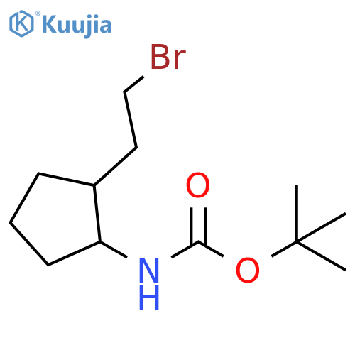 Carbamic acid, N-[2-(2-bromoethyl)cyclopentyl]-, 1,1-dimethylethyl ester structure