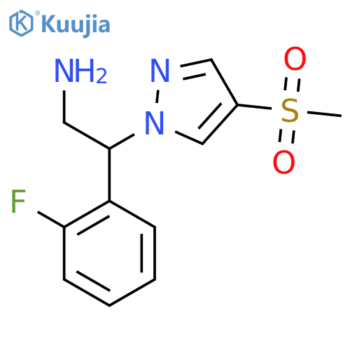 2-(2-fluorophenyl)-2-(4-methanesulfonyl-1H-pyrazol-1-yl)ethan-1-amine structure