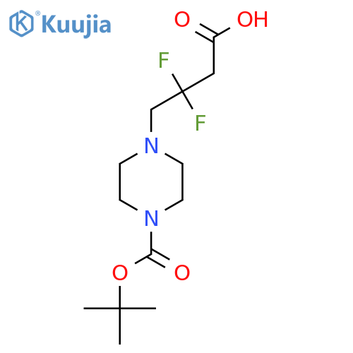4-{4-(tert-butoxy)carbonylpiperazin-1-yl}-3,3-difluorobutanoic acid structure