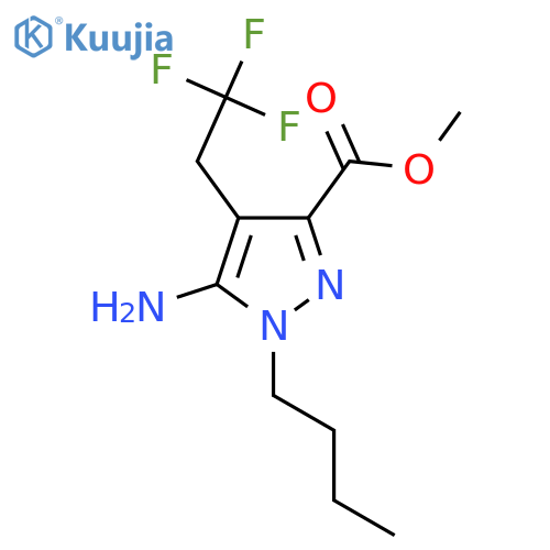 methyl 5-amino-1-butyl-4-(2,2,2-trifluoroethyl)-1H-pyrazole-3-carboxylate structure