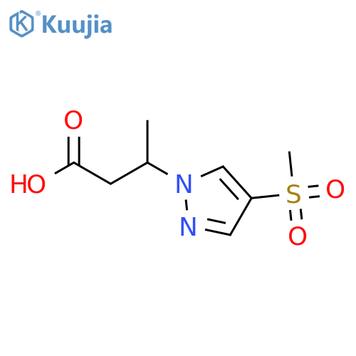 3-(4-methanesulfonyl-1H-pyrazol-1-yl)butanoic acid structure