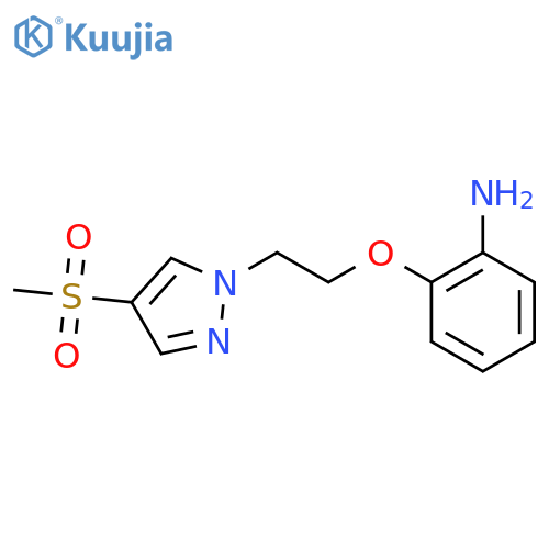 2-2-(4-methanesulfonyl-1H-pyrazol-1-yl)ethoxyaniline structure