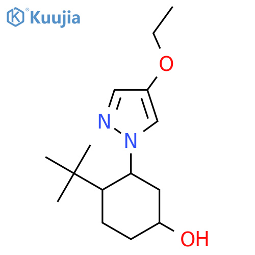 4-tert-butyl-3-(4-ethoxy-1H-pyrazol-1-yl)cyclohexan-1-ol structure