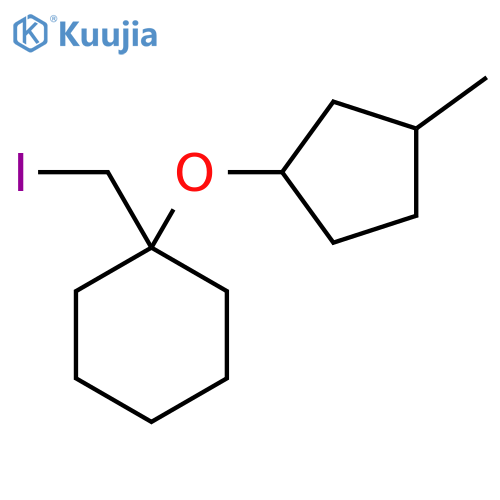 1-(iodomethyl)-1-(3-methylcyclopentyl)oxycyclohexane structure