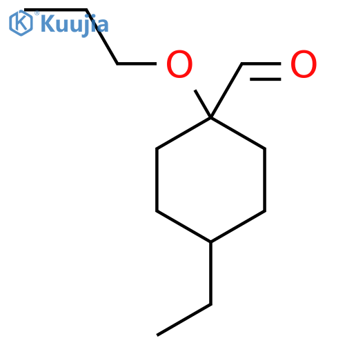 4-ethyl-1-propoxycyclohexane-1-carbaldehyde structure
