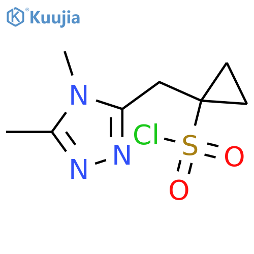 1-(dimethyl-4H-1,2,4-triazol-3-yl)methylcyclopropane-1-sulfonyl chloride structure