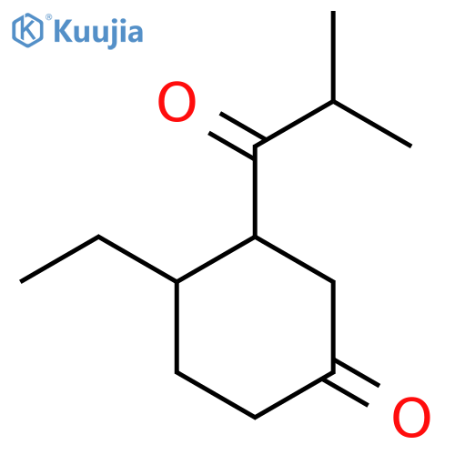 4-Ethyl-3-(2-methylpropanoyl)cyclohexan-1-one structure