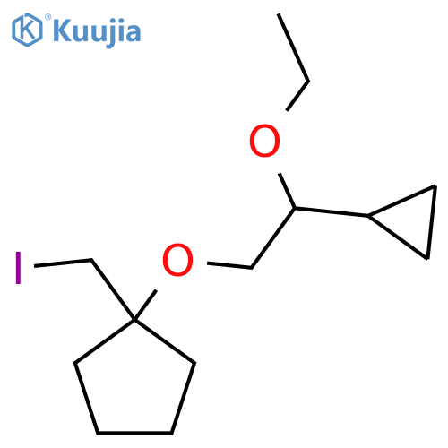 1-(2-cyclopropyl-2-ethoxyethoxy)-1-(iodomethyl)cyclopentane structure