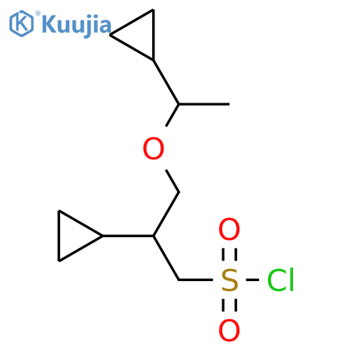 2-cyclopropyl-3-(1-cyclopropylethoxy)propane-1-sulfonyl chloride structure