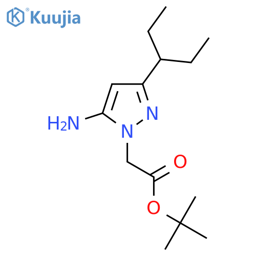 tert-butyl 2-[5-amino-3-(pentan-3-yl)-1H-pyrazol-1-yl]acetate structure