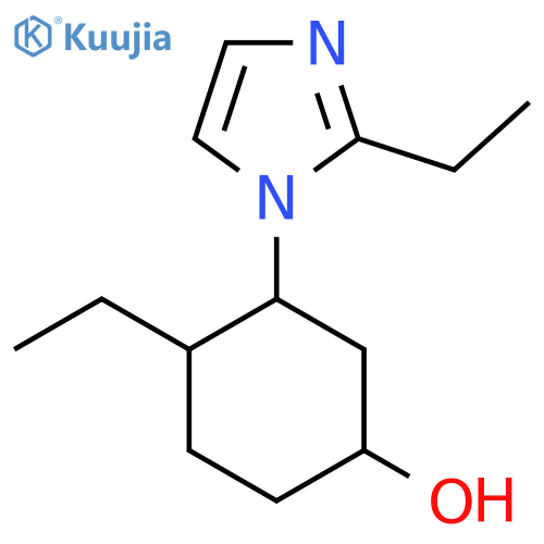 4-ethyl-3-(2-ethyl-1H-imidazol-1-yl)cyclohexan-1-ol structure