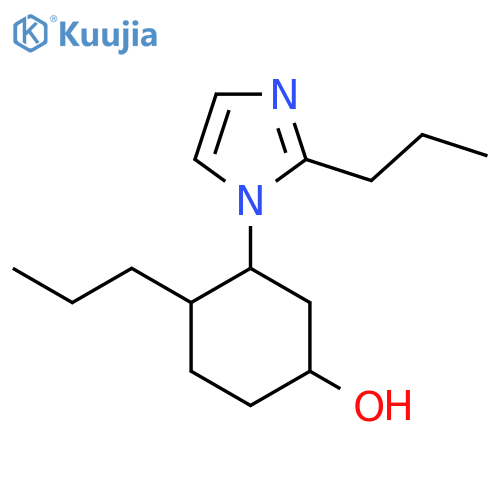 4-propyl-3-(2-propyl-1H-imidazol-1-yl)cyclohexan-1-ol structure