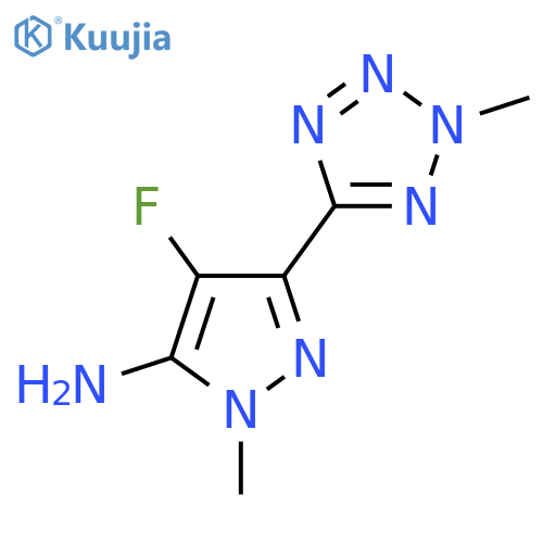 4-fluoro-1-methyl-3-(2-methyl-2H-1,2,3,4-tetrazol-5-yl)-1H-pyrazol-5-amine structure