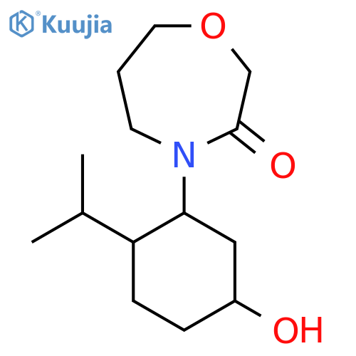 4-[5-Hydroxy-2-(propan-2-yl)cyclohexyl]-1,4-oxazepan-3-one structure