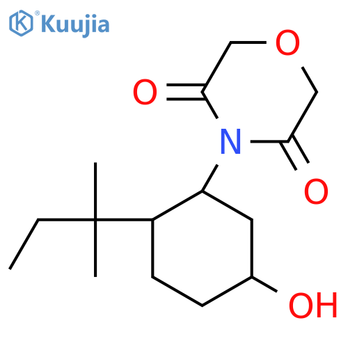 4-[5-Hydroxy-2-(2-methylbutan-2-yl)cyclohexyl]morpholine-3,5-dione structure