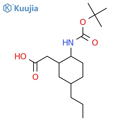 2-(2-{[(Tert-butoxy)carbonyl]amino}-5-propylcyclohexyl)acetic acid structure