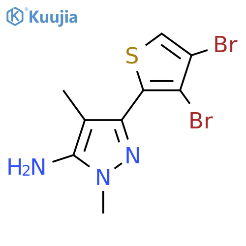 3-(3,4-dibromothiophen-2-yl)-1,4-dimethyl-1H-pyrazol-5-amine structure