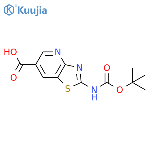 2-{[(Tert-butoxy)carbonyl]amino}-[1,3]thiazolo[4,5-b]pyridine-6-carboxylic acid structure