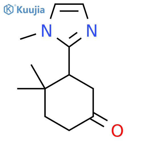 4,4-dimethyl-3-(1-methyl-1H-imidazol-2-yl)cyclohexan-1-one structure