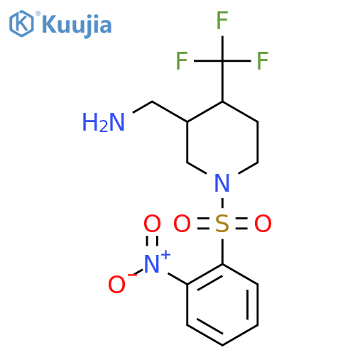 1-[1-(2-Nitrobenzenesulfonyl)-4-(trifluoromethyl)piperidin-3-yl]methanamine structure