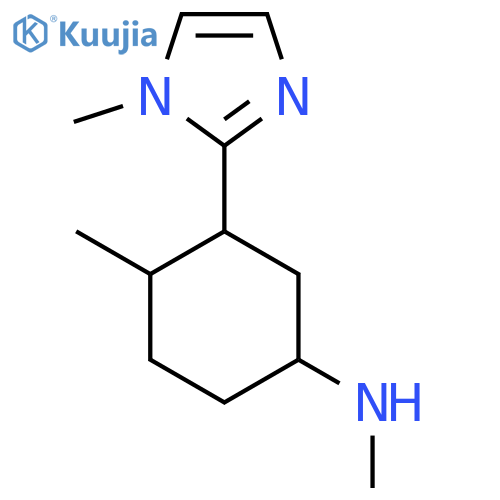 N,4-dimethyl-3-(1-methyl-1H-imidazol-2-yl)cyclohexan-1-amine structure