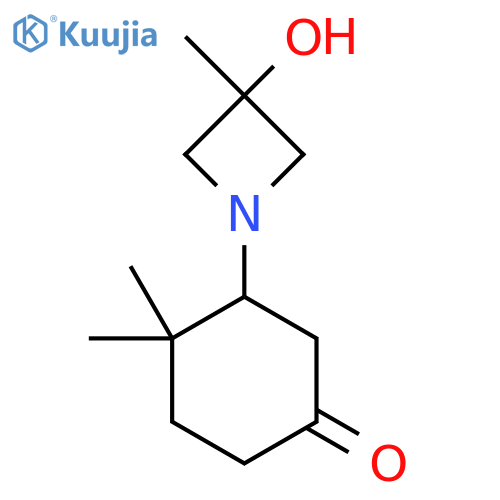 3-(3-Hydroxy-3-methylazetidin-1-yl)-4,4-dimethylcyclohexan-1-one structure