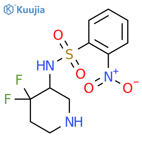 N-(4,4-difluoropiperidin-3-yl)-2-nitrobenzene-1-sulfonamide structure