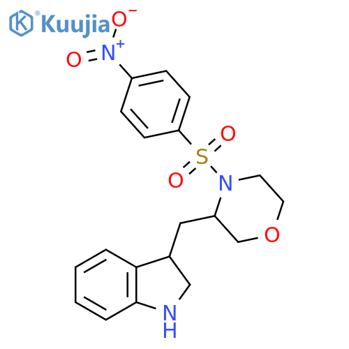 3-{[4-(4-nitrobenzenesulfonyl)morpholin-3-yl]methyl}-2,3-dihydro-1H-indole structure
