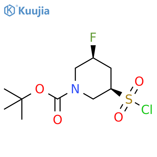 rac-tert-butyl (3R,5S)-3-(chlorosulfonyl)-5-fluoropiperidine-1-carboxylate, cis structure