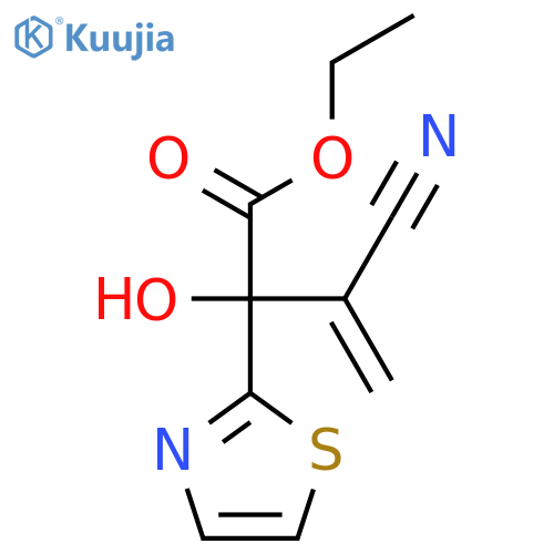 ethyl 3-cyano-2-hydroxy-2-(1,3-thiazol-2-yl)but-3-enoate structure