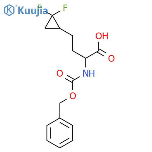 2-{(benzyloxy)carbonylamino}-4-(2,2-difluorocyclopropyl)butanoic acid structure