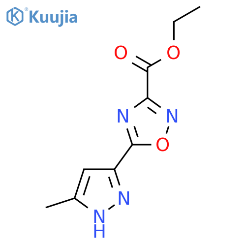 ethyl 5-(3-methyl-1H-pyrazol-5-yl)-1,2,4-oxadiazole-3-carboxylate structure
