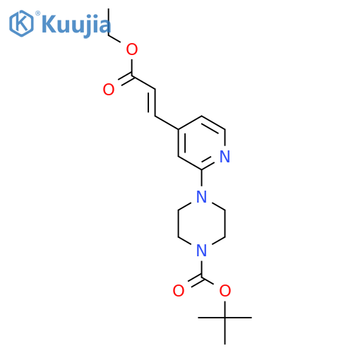tert-butyl 4-{4-(1E)-3-ethoxy-3-oxoprop-1-en-1-ylpyridin-2-yl}piperazine-1-carboxylate structure